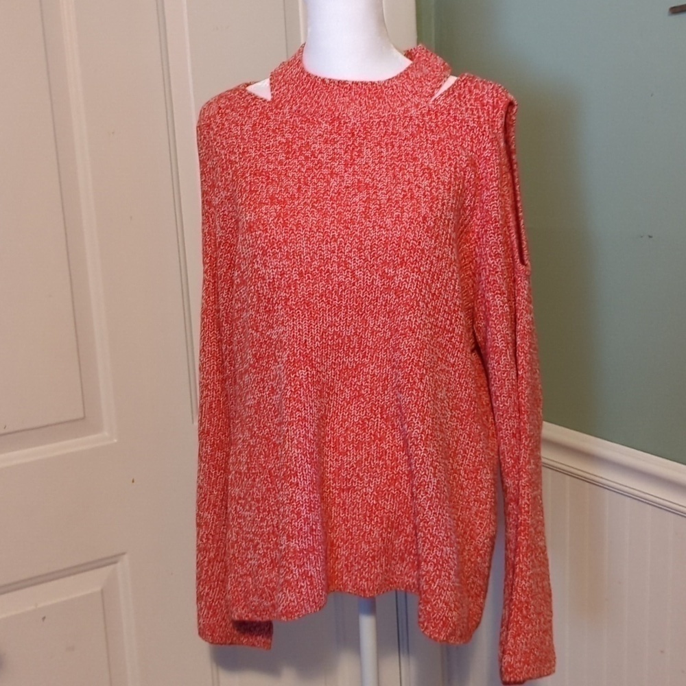 New York & Co XL Peek A Boo Cold Shoulder Sweater Skiing Ice Skating Winter